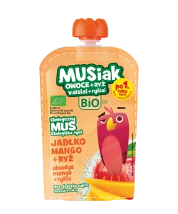 MUSIAK MusBIO jabłko+mango+ryż, bez dodatku cukru, 100 g
